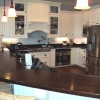Painted Kitchen w/Granite Tops and Iroko Wood Bar Top - Built for Carl Jones